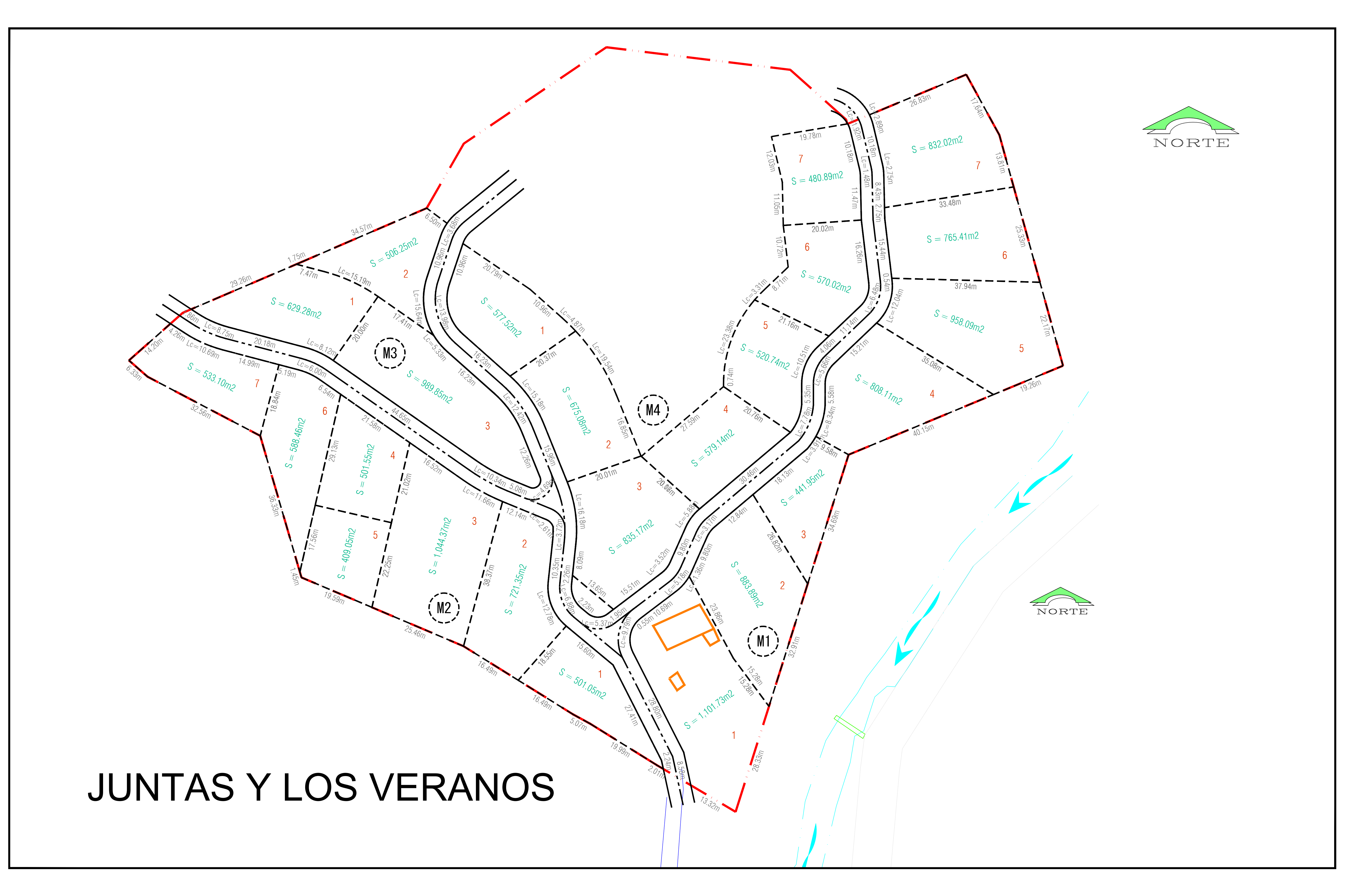 Plano de lotificación de Refugio Peña Blanca